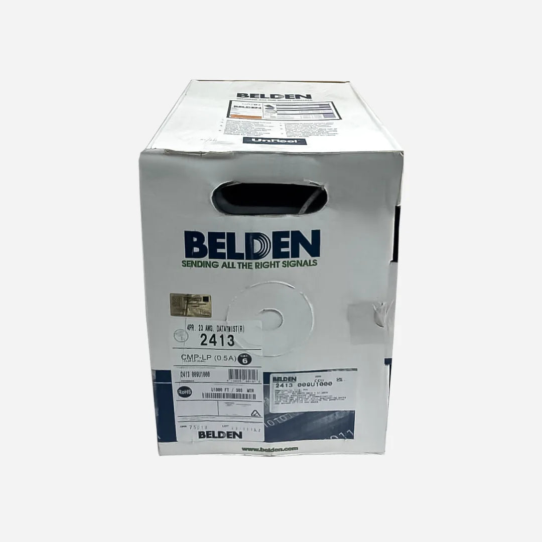 Belden Cat6 Plenum 2413 Solid Copper UTP 1000ft White Cable