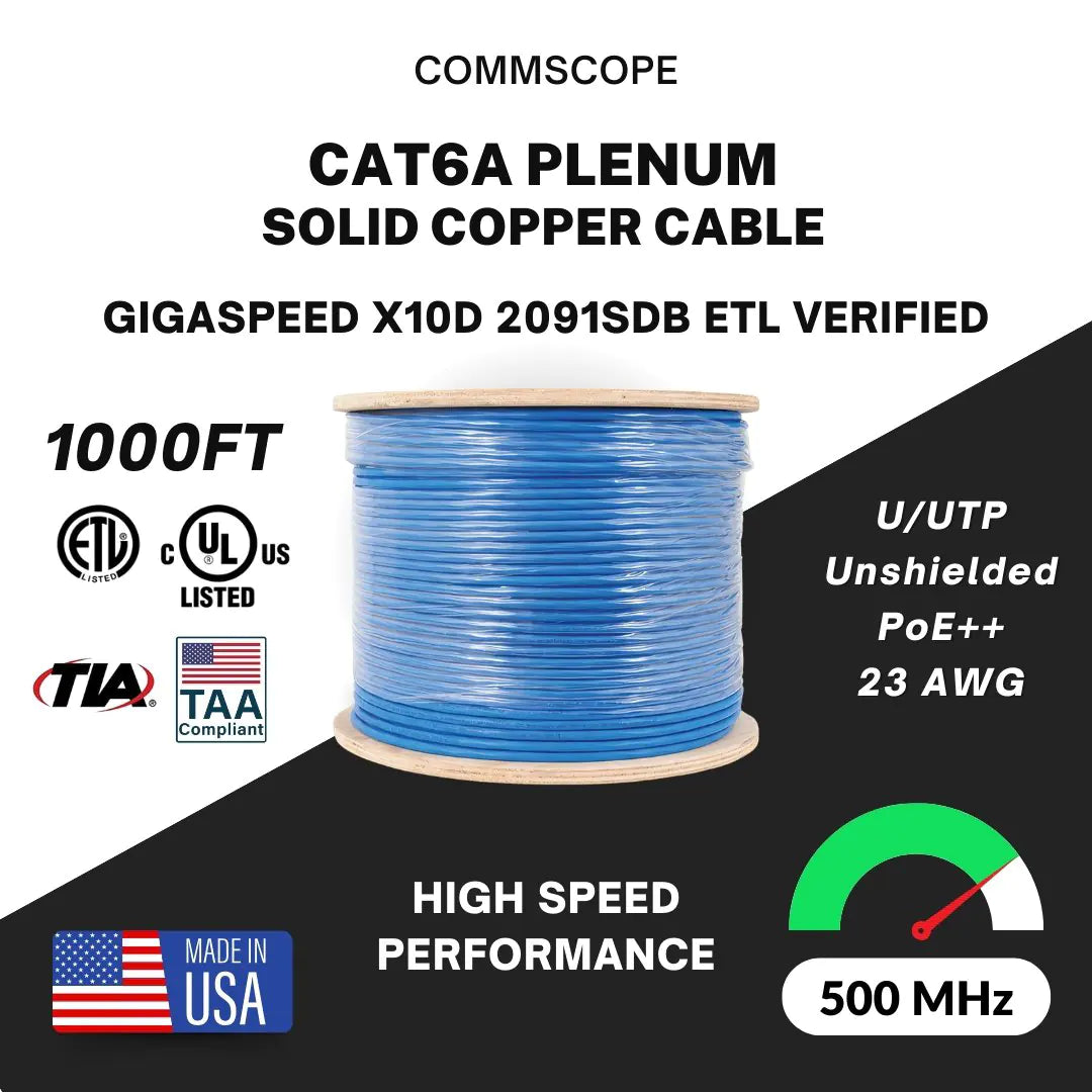 Cat6A Plenum Blue CommScope 2091SDB UTP 1000ft