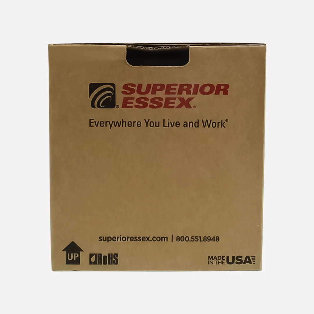 Superior Essex (54-246-MB) Cat6 Plenum Nextgain 1000ft Teal Ethernet Cable box Back Side