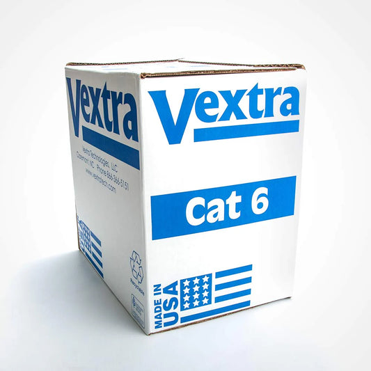 VEXTRA Cat6 Plenum White Solid Copper USA-Made VPC64B-WH, 550 MHz ETL Certified 1000 Feet