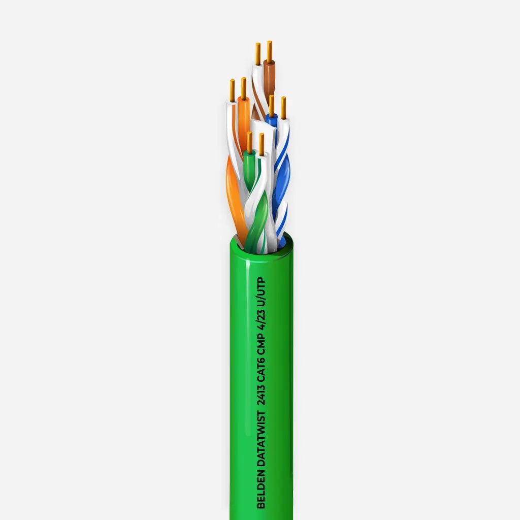 Cat6 Plenum Solid Copper 1000ft 550MHz UTP 23 AWG Ethernet Cable